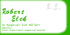 robert elek business card